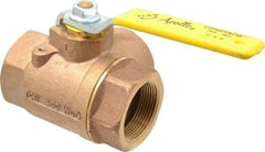 Apollo - 1-1/2" Pipe, Large Port, Bronze Standard Ball Valve - Three Way, FNPT x FNPT x FNPT Ends, Lever Handle, 400 WOG - Exact Industrial Supply