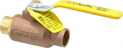 Apollo - 3/4" Pipe, Standard Port, Bronze Standard Ball Valve - 2 Piece, Inline - One Way Flow, Soldered x Soldered Ends, Lever Handle, 600 WOG, 125 WSP - Exact Industrial Supply