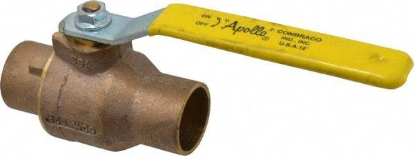 Apollo - 1-1/2" Pipe, Standard Port, Bronze Standard Ball Valve - 2 Piece, Inline - One Way Flow, Soldered x Soldered Ends, Lever Handle, 600 WOG, 125 WSP - Exact Industrial Supply