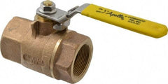Apollo - 1-1/2" Pipe, Bronze Standard Ball Valve - 2 Piece, Inline - One Way Flow, FNPT x FNPT Ends, Locking Lever Handle, 600 WOG - Exact Industrial Supply
