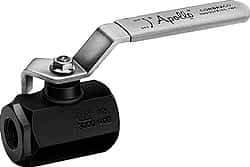 Apollo - 2" Pipe, Standard Port, Carbon Steel Standard Ball Valve - 2 Piece, Inline - One Way Flow, FNPT x FNPT Ends, Lever Handle, 3,000 WOG - Exact Industrial Supply