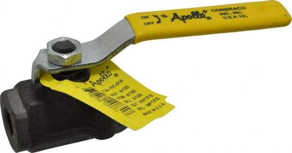 Apollo - 1/4" Pipe, Standard Port, Carbon Steel Standard Ball Valve - 2 Piece, Inline - One Way Flow, FNPT x FNPT Ends, Lever Handle, 2,000 WOG, 150 WSP - Exact Industrial Supply