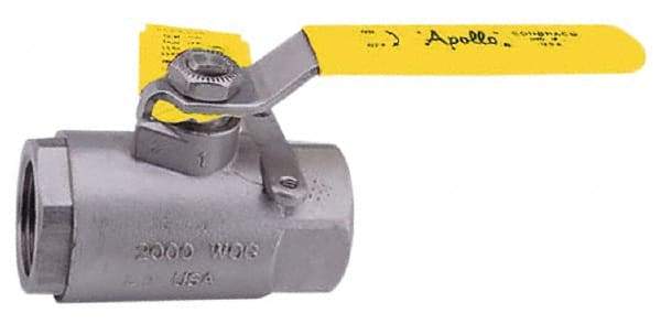Apollo - 3" Pipe, Stainless Steel Standard Ball Valve - 2 Piece, Inline - One Way Flow, FNPT x FNPT Ends, Lever Handle, 1,000 WOG, 150 WSP - Exact Industrial Supply
