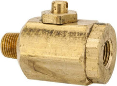 Apollo - 1/8" Pipe, MNPT x FNPT End Connections, Brass, Inline, Two Way Flow, Instrumentation Ball Valve - 400 psi WOG Rating, Screw Slot Handle, Buna N Seal, PTFE Seat - Exact Industrial Supply