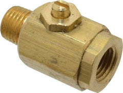 Apollo - 1/4" Pipe, MNPT x FNPT End Connections, Bronze, Inline, Two Way Flow, Instrumentation Ball Valve - 400 psi WOG Rating, Screw Slot Handle, Buna N Seal, PTFE Seat - Exact Industrial Supply