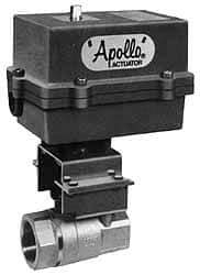 Apollo - 1-1/2" Pipe, 1,500 psi WOG Rating Stainless Steel Electric Actuated Ball Valve - Standard Port, 150 psi WSP Rating, Threaded (NPT) End Connection - Exact Industrial Supply