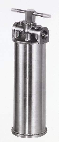 Pentair - 2 Inch Pipe, FNPT End Connections, 9-3/4 Inch Long Cartridge, 29 Inch Long, Cartridge Filter Housing - 8 Cartridges, 56 Max GPM Flow Rate, 125 psi Max Working Pressure, 304 Grade - Exact Industrial Supply