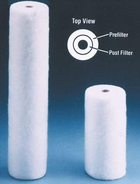 Value Collection - 4-5/16" OD, 1µ, Polypropylene Melt Blown-Thermal Bonded Cartridge Filter - 20" Long, Reduces Sediments - Exact Industrial Supply