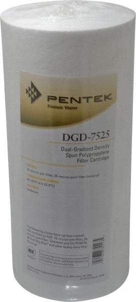 Pentair - 4-1/2" OD, 75/25µ, Polypropylene Dual Gradient Cartridge Filter - 9-3/4" Long, Reduces Sediments - Exact Industrial Supply