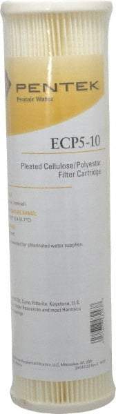 Pentair - 2-5/8" OD, 5µ, Cellulose Polyester Pleated Cartridge Filter - 9-3/4" Long, Reduces Sediments - Exact Industrial Supply