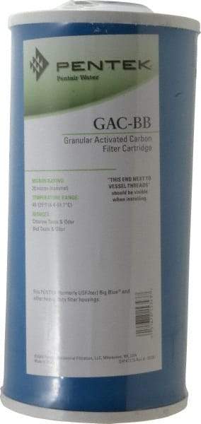 Pentair - 4-1/2" OD, 20µ, Granular Activated Carbon Maximum Absorption Cartridge Filter - 10" Long, Reduces Tastes, Odors & Sediments - Exact Industrial Supply