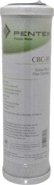 Pentair - 2-7/8" OD, 0.5µ, Carbon Briquette Giardia & Cryptosporidium Reduction Cartridge Filter - 9-3/4" Long, Reduces Tastes, Odors & Sediments - Exact Industrial Supply