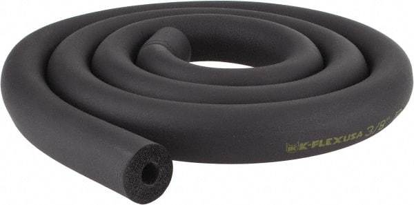 Made in USA - 3/8" Thick x 6' Long, Elastomeric Flexible Pipe Insulation - -40 to 220°F - Exact Industrial Supply