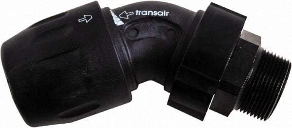 Transair - 1-1/2" ID, 40mm OD, 45° Male Elbow - Plastic, 232 Max psi, 2 Male NPT - Exact Industrial Supply