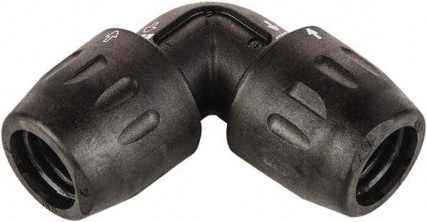 Transair - 1/2" ID, 16.5mm OD, 90° Union Elbow - Plastic, 232 Max psi - Exact Industrial Supply