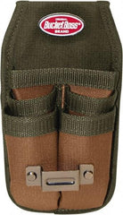 Bucket Boss - 1 Pocket Holster - Polyester, Brown & Green, 4-1/2" Wide x 9-1/2" High - Exact Industrial Supply