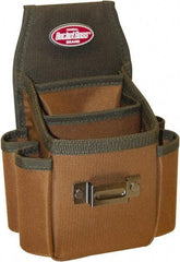 Bucket Boss - 3 Pocket Holster - Polyester, Brown & Green, 6-1/2" Wide x 9-1/2" High - Exact Industrial Supply