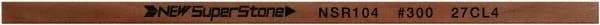 Value Collection - Flat Ceramic Finishing Stick - 100mm Long x 1.5mm Wide x 4mm Thick, 300 Grit - Exact Industrial Supply