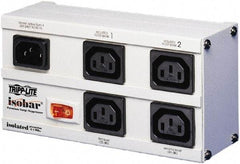 Tripp-Lite - 4 Outlets, 120 VAC10 Amps, 6.56' Cord, Power Outlet Strip - Floor, Keyhole Mount, 5-15 NEMA Configuration, 3-1/2" Strip - Exact Industrial Supply