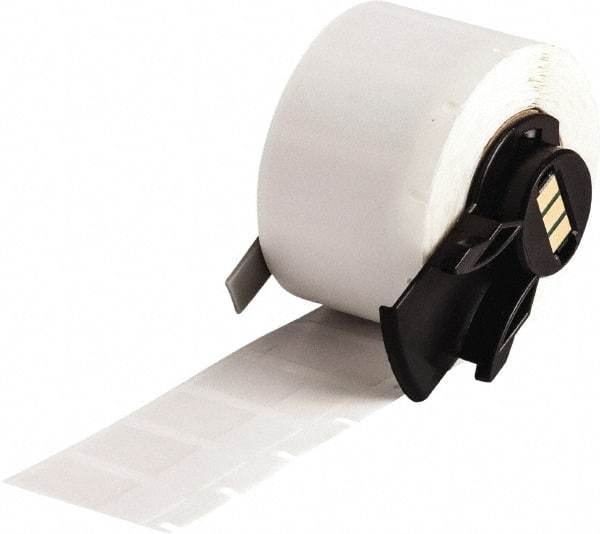 Brady - 1/2" Wide x 1" Long, Clear/White Vinyl Cable Tag - For BMP61 Labeling System, BMP71 Label Printer, TLS 2200 Thermal Labeling System, TLS-pc Link Thermal Labeling System - Exact Industrial Supply