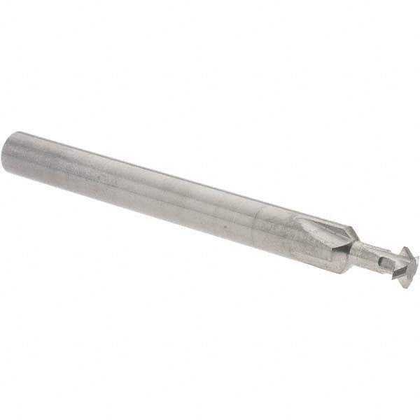 Accupro - 3/16° 3/16" Cut Diam, 0.055" Cut Width, 3/16" Shank, Solid Carbide Double-Angle Cutter - Exact Industrial Supply