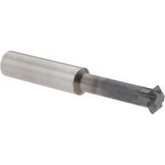 Accupro - 3/8° 3/8" Cut Diam, 1/8" Cut Width, 3/8" Shank, Solid Carbide Double-Angle Cutter - Exact Industrial Supply
