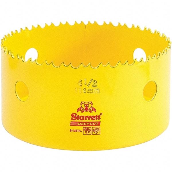 Starrett - 4-1/2" Diam, 2" Cutting Depth, Hole Saw - High Speed Steel Saw, Toothed Edge - Exact Industrial Supply
