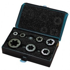 49mm 7 Piece Carbon Steel Hexagon Rethreading Die Set - Exact Industrial Supply
