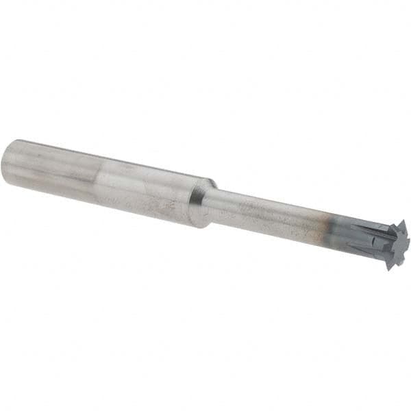 Accupro - 3/8° 3/8" Cut Diam, 0.072" Cut Width, 3/8" Shank, Solid Carbide Double-Angle Cutter - Exact Industrial Supply