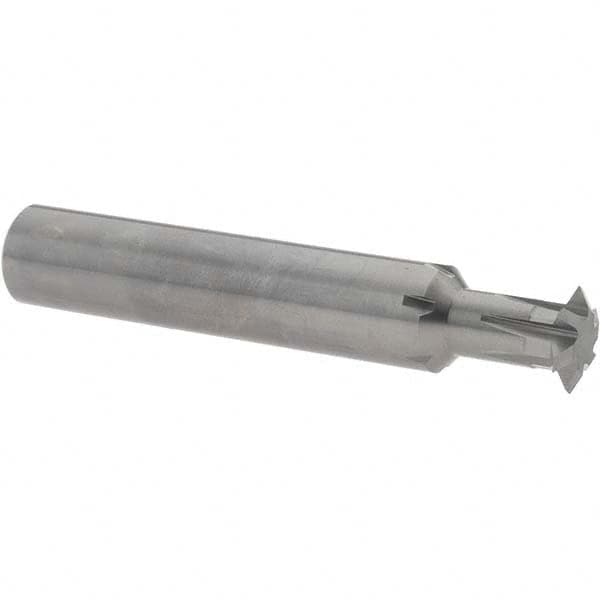 Accupro - 1/2° 1/2" Cut Diam, 0.109" Cut Width, 1/2" Shank, Solid Carbide Double-Angle Cutter - Exact Industrial Supply