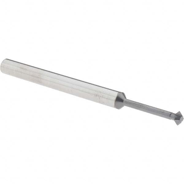 Accupro - 5/32° 5/32" Cut Diam, 0.078" Cut Width, 3/16" Shank, Solid Carbide Double-Angle Cutter - Exact Industrial Supply