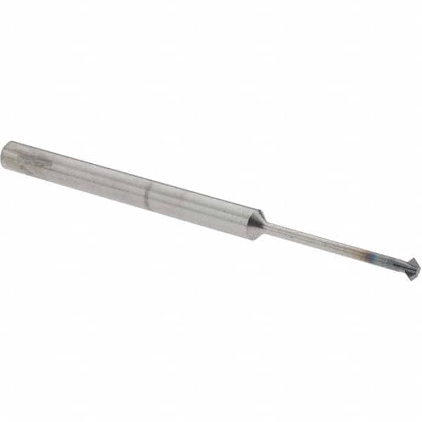 Accupro - 3/32° 3/32" Cut Diam, 0.047" Cut Width, 1/8" Shank, Solid Carbide Double-Angle Cutter - Exact Industrial Supply