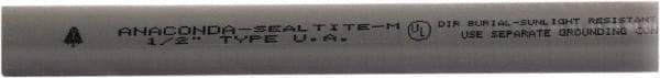 Anaconda Sealtite - 3/4" Trade Size, 500' Long, Flexible Liquidtight Conduit - Galvanized Steel & PVC, 19.05mm ID, Gray - Exact Industrial Supply