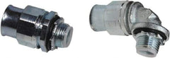Anaconda Sealtite - 1-1/2" Trade, Zinc Plated Steel Threaded 90° Liquidtight Conduit Connector - Insulated - Exact Industrial Supply