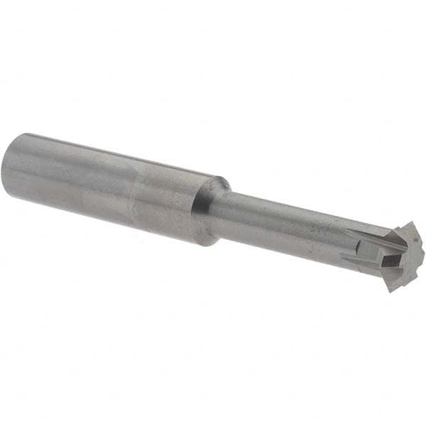 Accupro - 3/8° 3/8" Cut Diam, 1/8" Cut Width, 3/8" Shank, Solid Carbide Double-Angle Cutter - Exact Industrial Supply