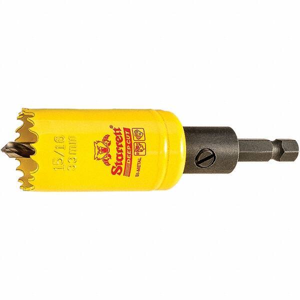 Starrett - 1-5/16" Diam, 2" Cutting Depth, Hole Saw - High Speed Steel Saw, Toothed Edge - Exact Industrial Supply