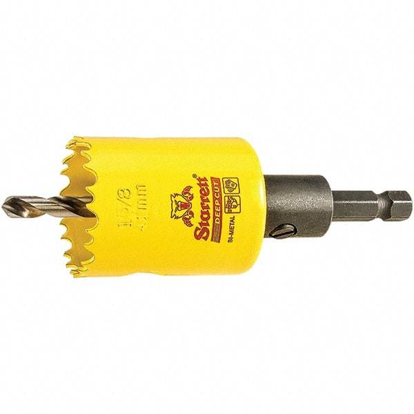 Starrett - 1-5/8" Diam, 2" Cutting Depth, Hole Saw - High Speed Steel Saw, Toothed Edge - Exact Industrial Supply
