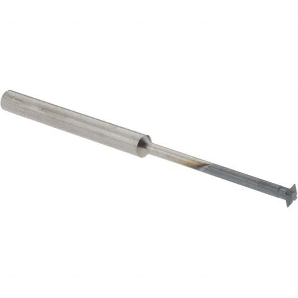 Accupro - 1/8° 1/8" Cut Diam, 0.036" Cut Width, 1/8" Shank, Solid Carbide Double-Angle Cutter - Exact Industrial Supply