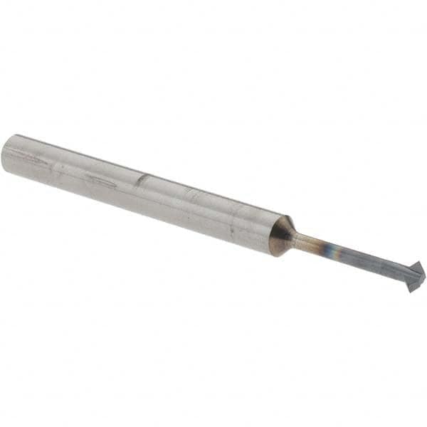 Accupro - 3/32° 3/32" Cut Diam, 0.047" Cut Width, 1/8" Shank, Solid Carbide Double-Angle Cutter - Exact Industrial Supply