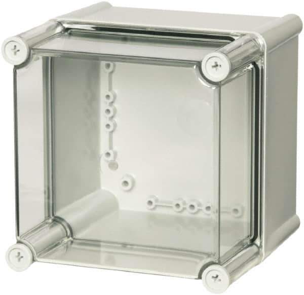 Fibox - Polycarbonate Standard Enclosure Screw Cover - NEMA 1, 3, 3S, 4, 4X, 6, 6P, 12, 5.12" Wide x 7.48" High x 7.48" Deep, Impact Resistant - Exact Industrial Supply
