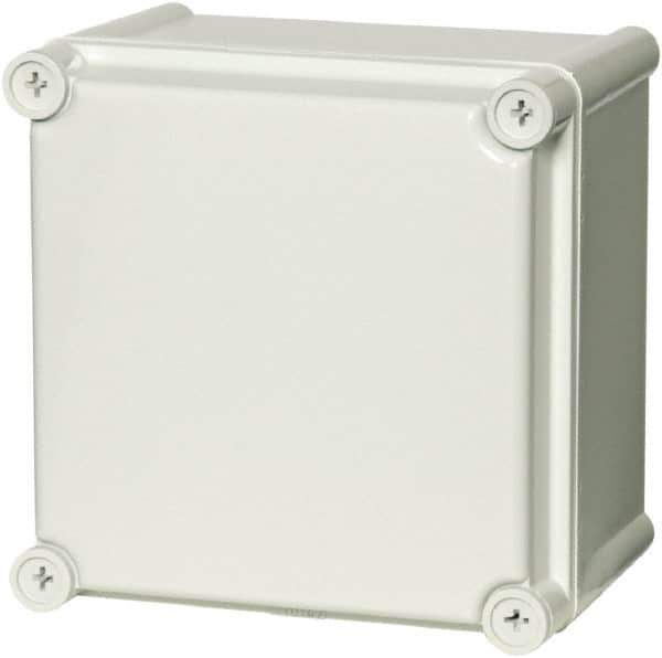 Fibox - Polycarbonate Standard Enclosure Screw Cover - NEMA 1, 3, 3S, 4, 4X, 6, 6P, 12, 5.12" Wide x 7.48" High x 7.48" Deep, Impact Resistant - Exact Industrial Supply