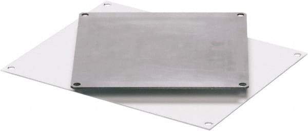 Fibox - 6" OAW x 6" OAH White Painted Electrical Enclosure Back Panel - 6" x 6" Box, Steel, Use with ARCA 664 - Exact Industrial Supply