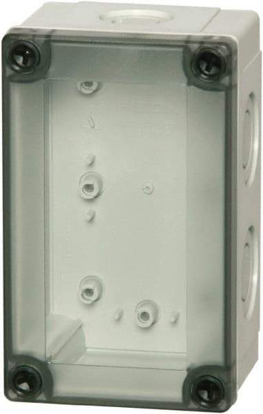 Fibox - Polycarbonate Standard Enclosure Screw Flat Cover - NEMA 1, 4, 4X, 6, 12, 13, 3.15" Wide x 5.12" High x 2.36" Deep - Exact Industrial Supply