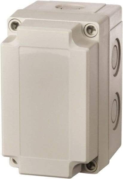 Fibox - Polycarbonate Standard Enclosure Screw Flat Cover - NEMA 1, 4, 4X, 6, 12, 13, 3.15" Wide x 5.12" High x 2.36" Deep - Exact Industrial Supply