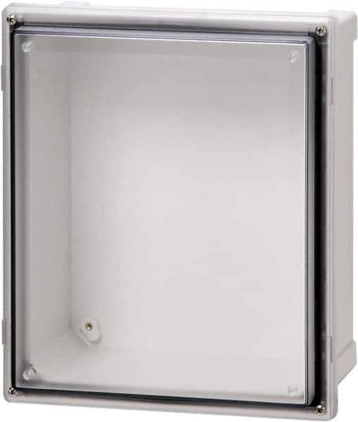 Fibox - Polycarbonate Standard Enclosure Screw Cover - NEMA 4, 4X, 6, 6P, 12, 13, 6" Wide x 6" High x 4" Deep, Impact, Moisture & Corrosion Resistant, Dirt-tight & Dust-tight - Exact Industrial Supply