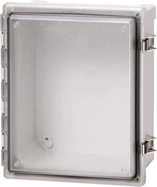 Fibox - Polycarbonate Standard Enclosure Hinge Cover - NEMA 4, 4X, 6, 6P, 12, 13, 12" Wide x 14" High x 7" Deep, Impact, Moisture & Corrosion Resistant, Dirt-tight & Dust-tight - Exact Industrial Supply