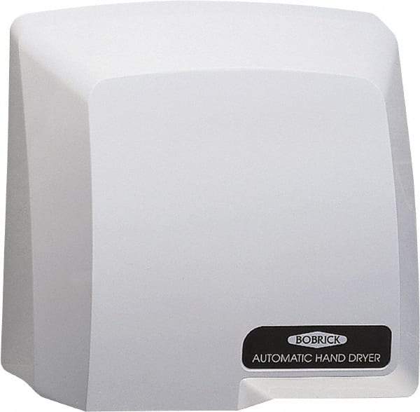 Bobrick - 1725 Watt Gray Finish Electric Hand Dryer - 115 Volts, 13 Amps, 9-5/8" Wide x 11.13" High x 5-7/16" Deep - Exact Industrial Supply