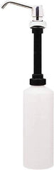 Bobrick - 34 oz Liquid Soap Dispenser Hardware - Plastic, Polyethylene & Stainless Steel, Counter Mounted, Chrome & Stainless Steel - Exact Industrial Supply