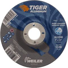 Weiler - 5" 24 Grit Aluminum Oxide/Silicon Carbide Blend Cutoff Wheel - 1/4" Thick, 7/8" Arbor, 12,200 Max RPM, Use with Angle Grinders - Exact Industrial Supply