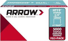 Arrow - 3/8" Wide High Carbon Steel Light-Duty Staples - 3/8" Leg Length - Exact Industrial Supply